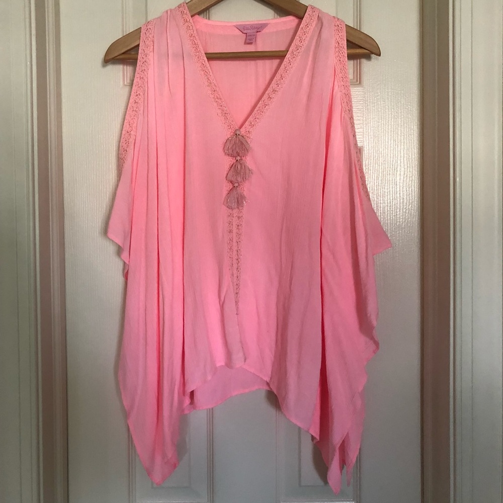 EUC Lilly Pulitzer Juliette Top Paradise Pink